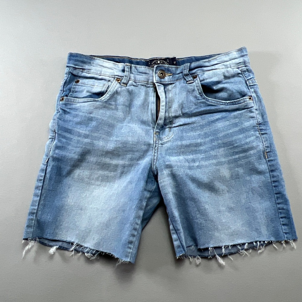 Lucky Brand Cut Off Short Women 16 Blue Denim Cotton Light Wash Classic Straight